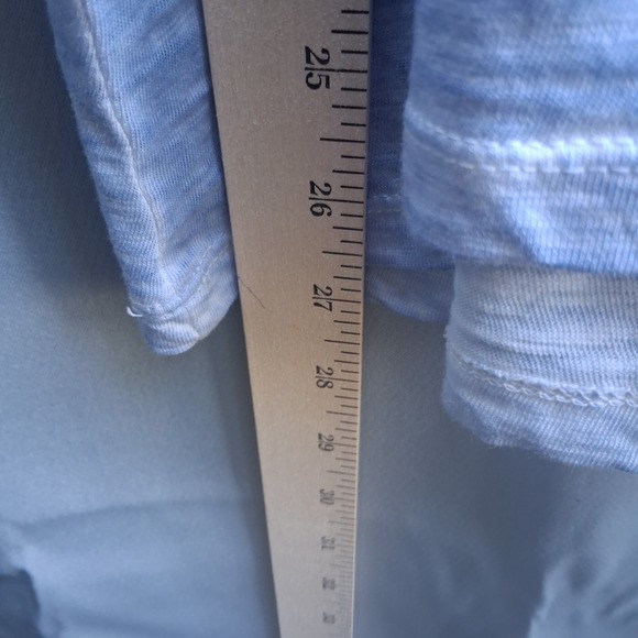 New Directions‎ Women's Medium Bell Sleeve Top Crochet Trim Accents Light Blue - Picture 6 of 7